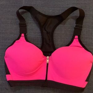 32C Hot Pink Victoria Secret Sport VSX Sports Bra zip front